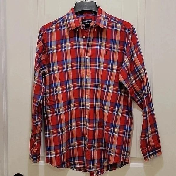 Ralph Lauren Blue Label Other - Ralph Lauren Red Plaid Boys Button Down Shirt Size XL